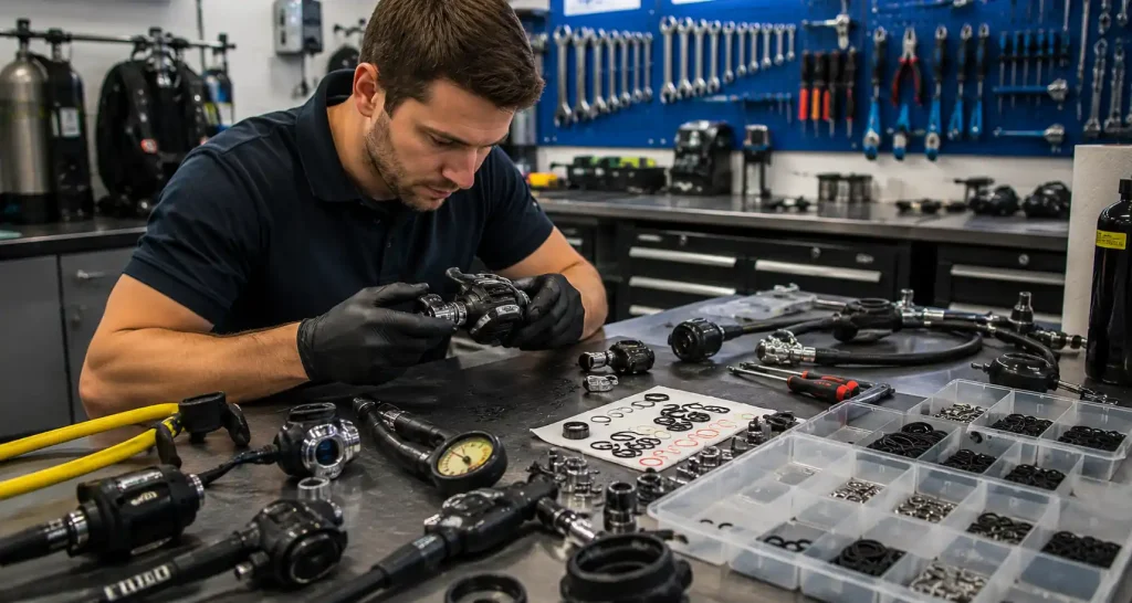 Technical support for diving equipment and professional spare parts